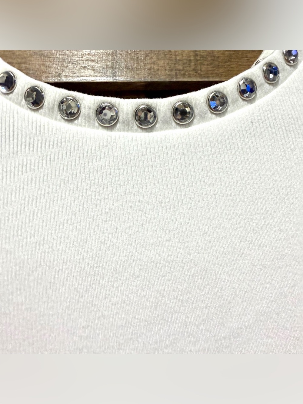 Generation Love White Ribbed Zip Back Rhinestone Top - Picture 11 of 13